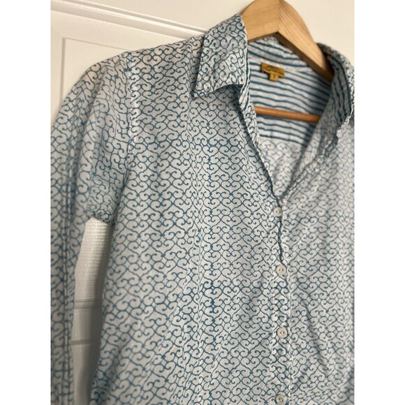 Roberta Roller Rabbit Women’s Blouse Size Small Sheer Blue White Boho - Picture 3 of 9